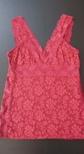 Victoria's Secret red lace tank top